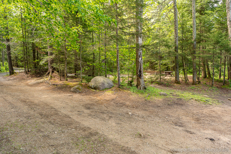 Campsite Photo of Site 51 at Lake Durant Campground, New York - Cross Site View