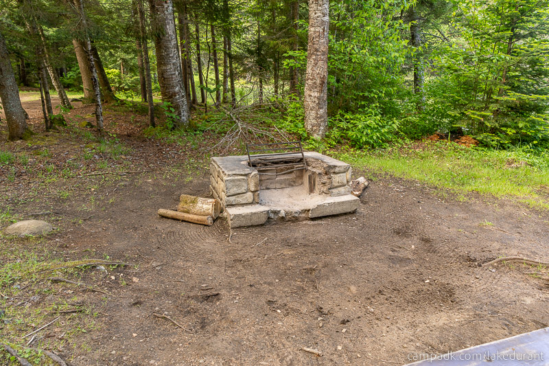 Campsite Photo of Site 51 at Lake Durant Campground, New York - Fireplace View