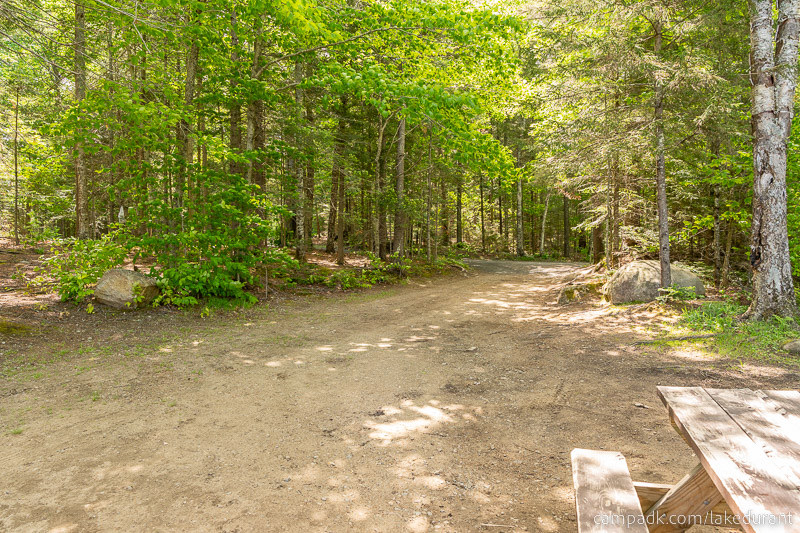 Campsite Photo of Site 51 at Lake Durant Campground, New York - Looking Back Towards Road