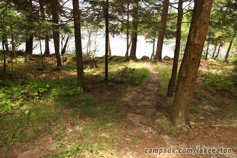 Campsite Photo of Site 100 at Lake Eaton Campground, New York - Pathway Down to Water