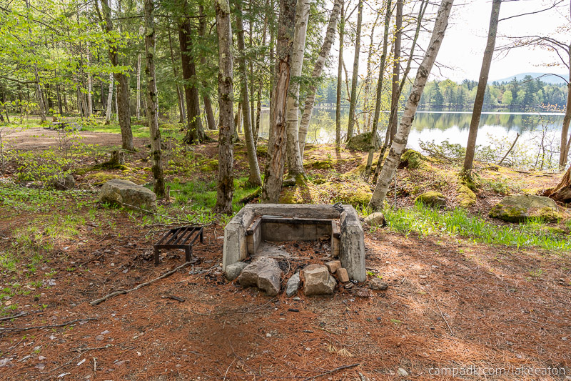 Campsite Photo of Site 47 at Lake Eaton Campground, New York - Fireplace View