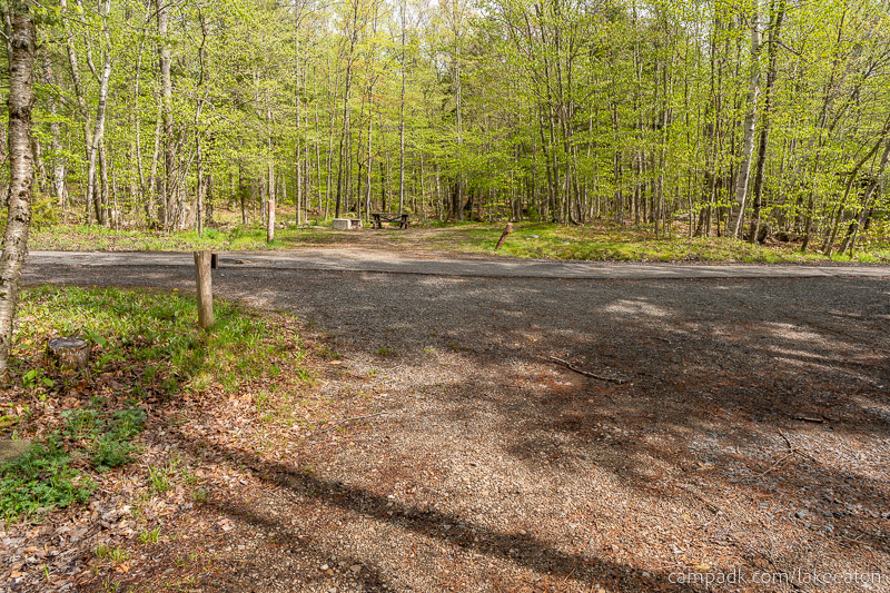Campsite Photo of Site 47 at Lake Eaton Campground, New York - Looking Back Towards Road