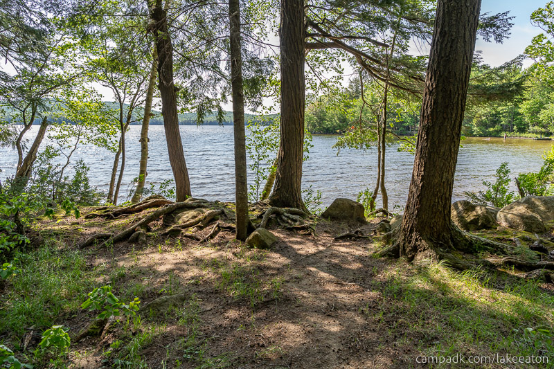 Campsite Photo of Site 100 at Lake Eaton Campground, New York - Pathway Down to Water