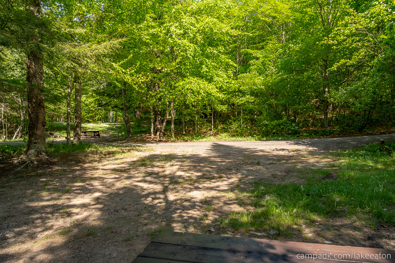 Campsite Photo of Site 100 at Lake Eaton Campground, New York - Looking Back Towards Road