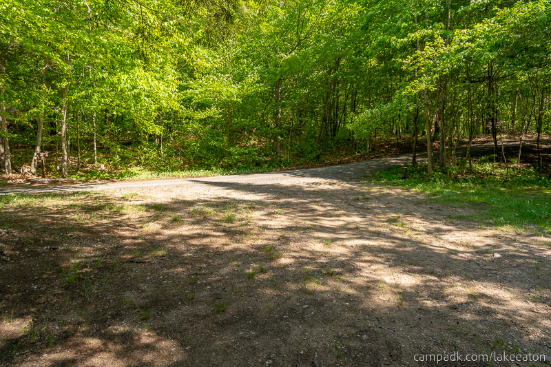 Campsite Photo of Site 100 at Lake Eaton Campground, New York - Looking Back Towards Road