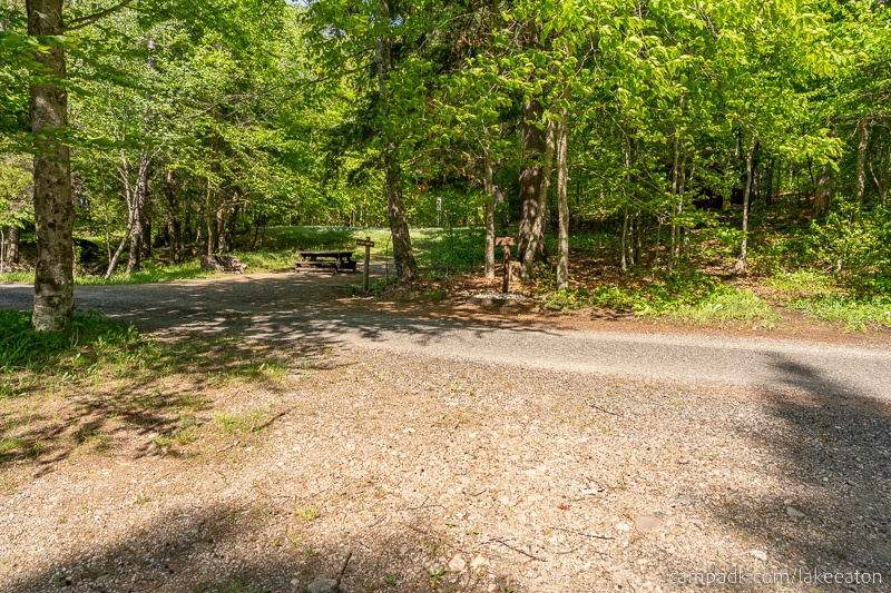 Campsite Photo of Site 100 at Lake Eaton Campground, New York - Looking Back Towards Road