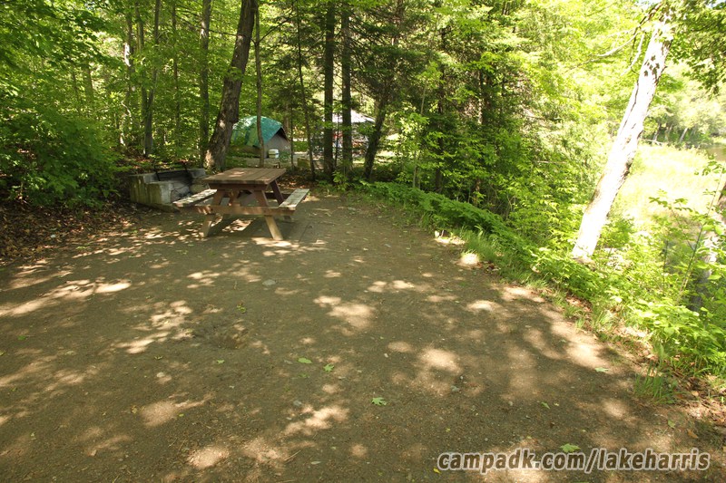 Campsite Photo of Site 39 at Lake Harris Campground, New York - Cross Site View