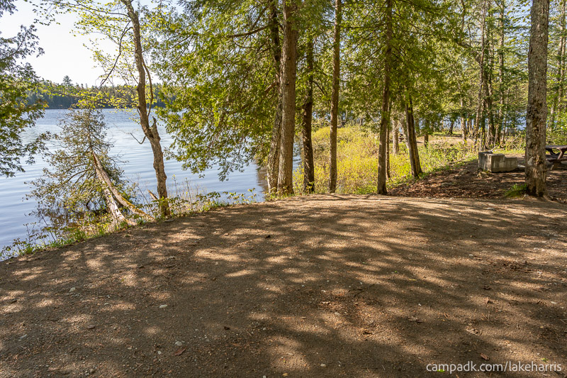 Campsite Photo of Site 39 at Lake Harris Campground, New York - Cross Site View