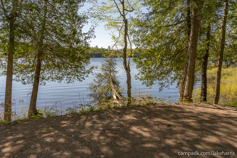 Campsite Photo of Site 39 at Lake Harris Campground, New York - View from Shoreline