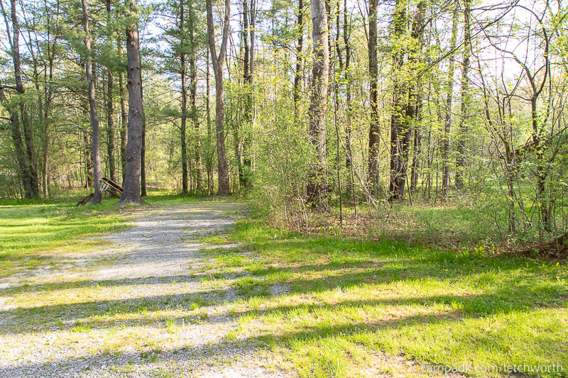Campsite Photo of Site 102 at Letchworth State Park, New York - Looking at Site from Road
