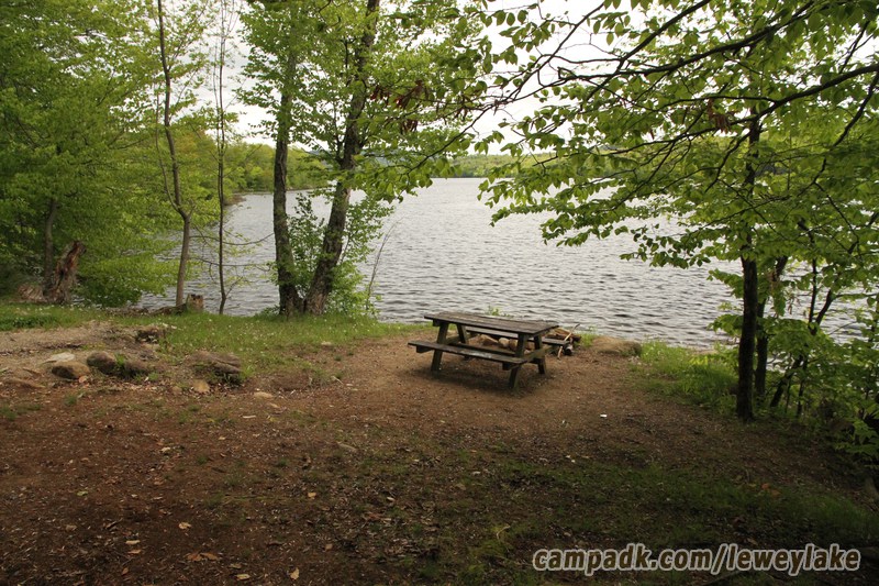 Campsite Photo of Site 3 at Lewey Lake Campground, New York - Shoreline