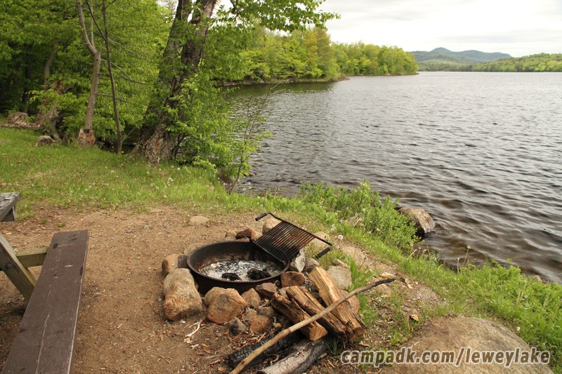 Campsite Photo of Site 3 at Lewey Lake Campground, New York - Fireplace View