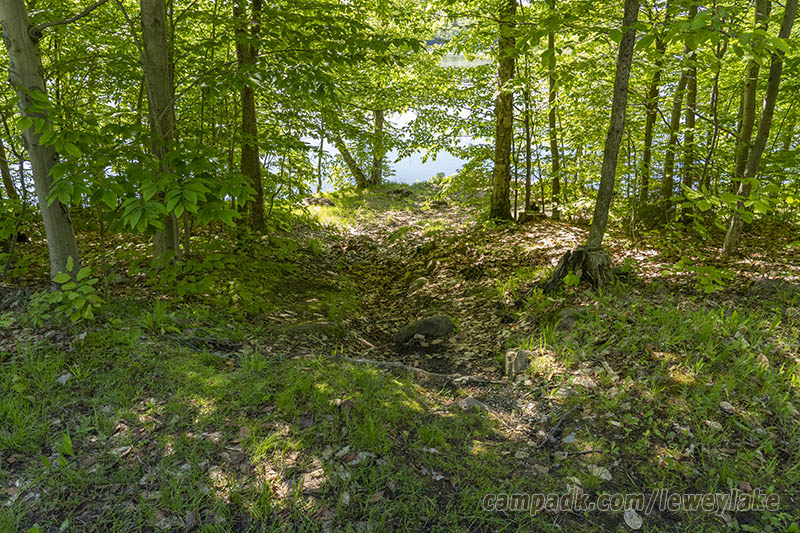 Campsite Photo of Site 3 at Lewey Lake Campground, New York - Looking at Site from Part Way In