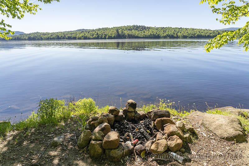 Campsite Photo of Site 3 at Lewey Lake Campground, New York - Fireplace View