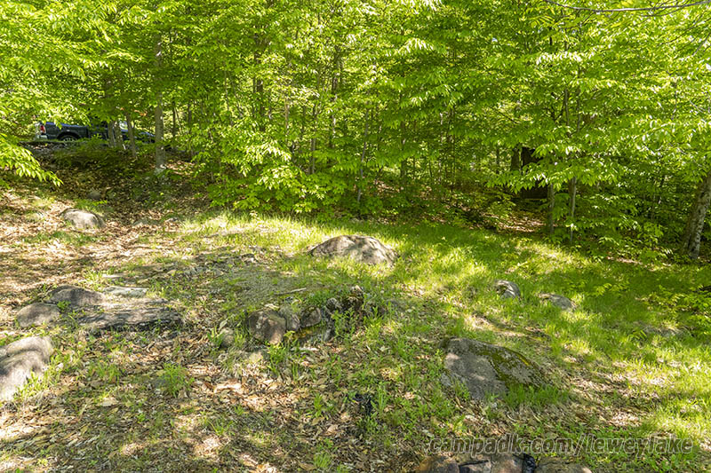Campsite Photo of Site 3 at Lewey Lake Campground, New York - Looking Back Towards Road