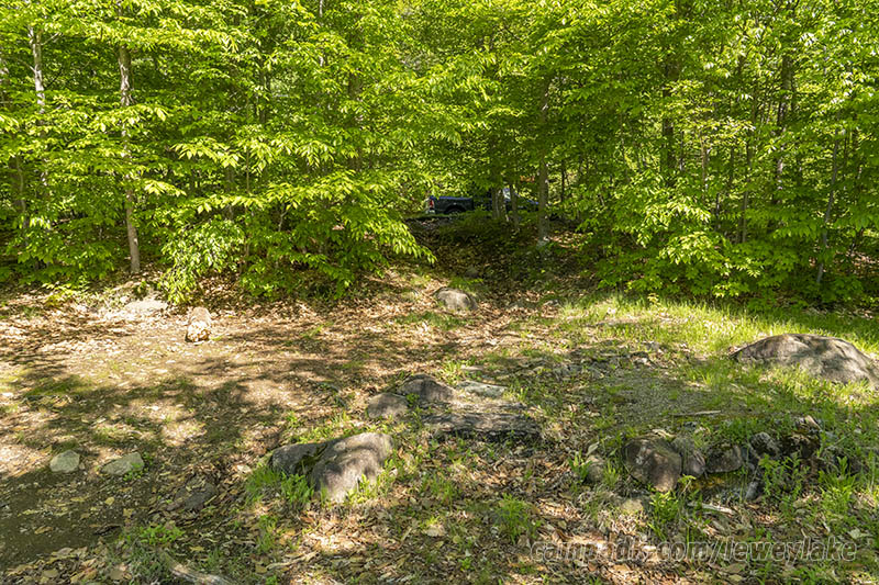 Campsite Photo of Site 3 at Lewey Lake Campground, New York - Looking Back Towards Road