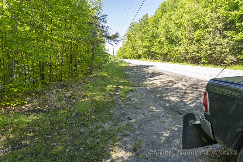 Campsite Photo of Site 3 at Lewey Lake Campground, New York - View Down Road from Campsite