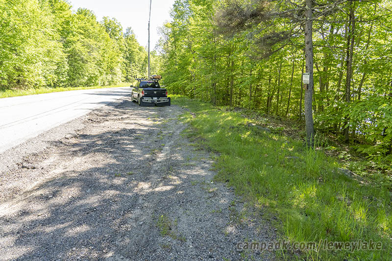 Campsite Photo of Site 3 at Lewey Lake Campground, New York - View Down Road from Campsite