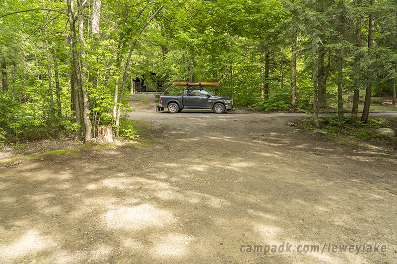Campsite Photo of Site 111 at Lewey Lake Campground, New York - Looking Back Towards Road