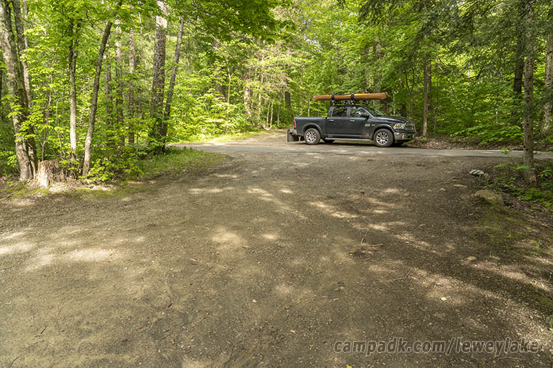 Campsite Photo of Site 111 at Lewey Lake Campground, New York - Looking Back Towards Road