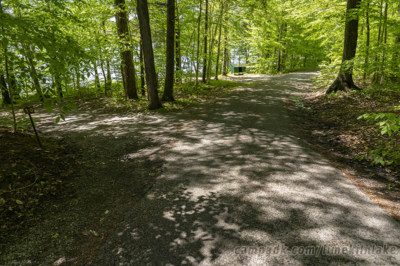 Campsite Photo of Site 10 at Limekiln Lake Campground, New York - View Down Road from Campsite