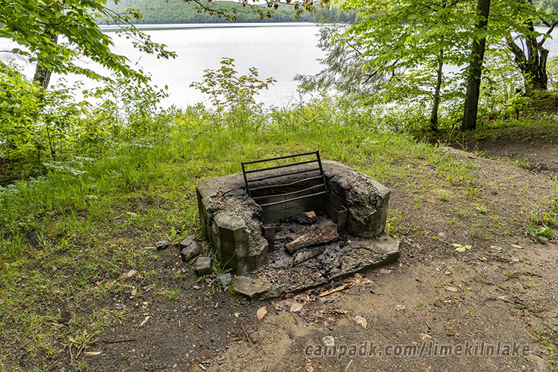 Campsite Photo of Site 162 at Limekiln Lake Campground, New York - Fireplace View