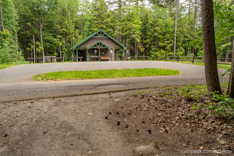Campsite Photo of Site 78 at Luzerne Campground, New York - Looking Back Towards Road