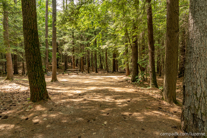 Campsite Photo of Site 138 at Luzerne Campground, New York - Looking at Site from Part Way In