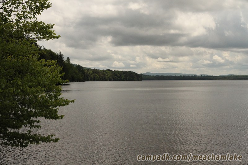 Campsite Photo of Site 166 at Meacham Lake Campground, New York - View from Shoreline