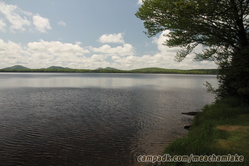 Campsite Photo of Site 166 at Meacham Lake Campground, New York - View from Shoreline