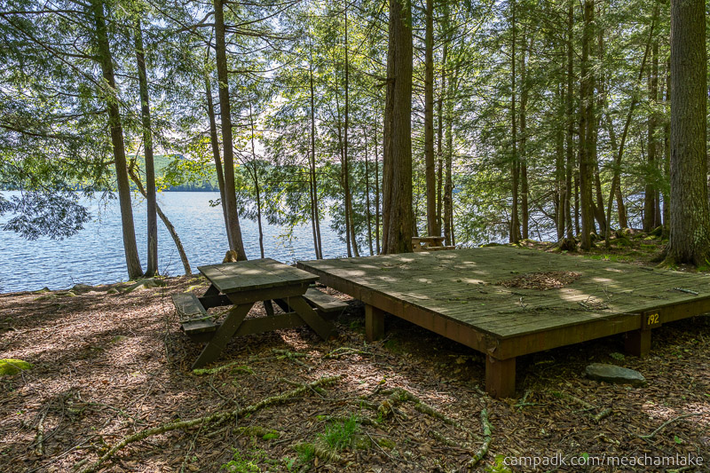 Campsite Photo of Site 192 at Meacham Lake Campground, New York - Looking at Site from Part Way In