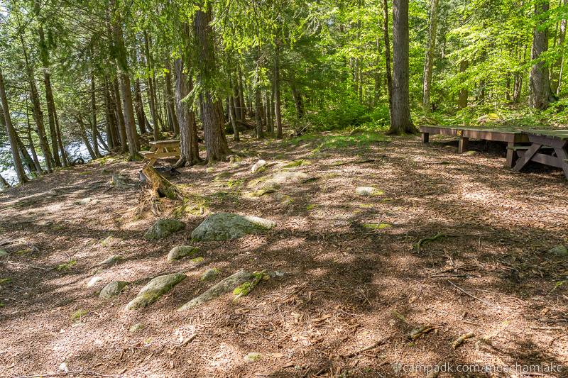 Campsite Photo of Site 192 at Meacham Lake Campground, New York - Cross Site View