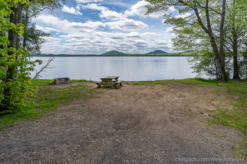 Campsite Photo of Site 166 at Meacham Lake Campground, New York - Looking at Site from Road