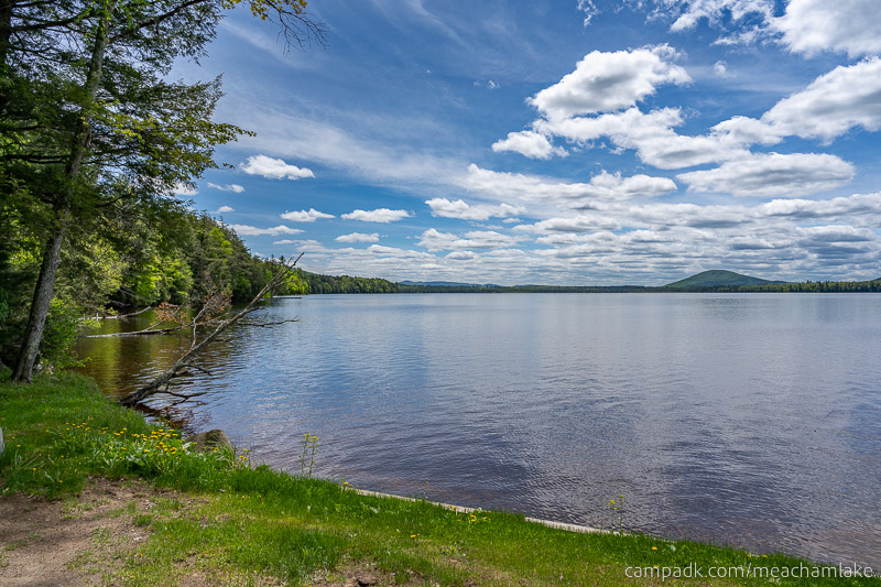 Campsite Photo of Site 166 at Meacham Lake Campground, New York - View from Shoreline