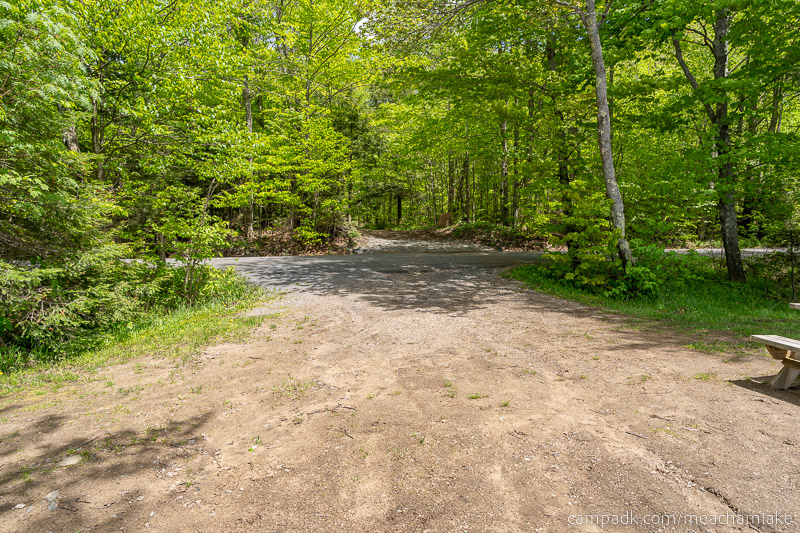 Campsite Photo of Site 166 at Meacham Lake Campground, New York - Looking Back Towards Road