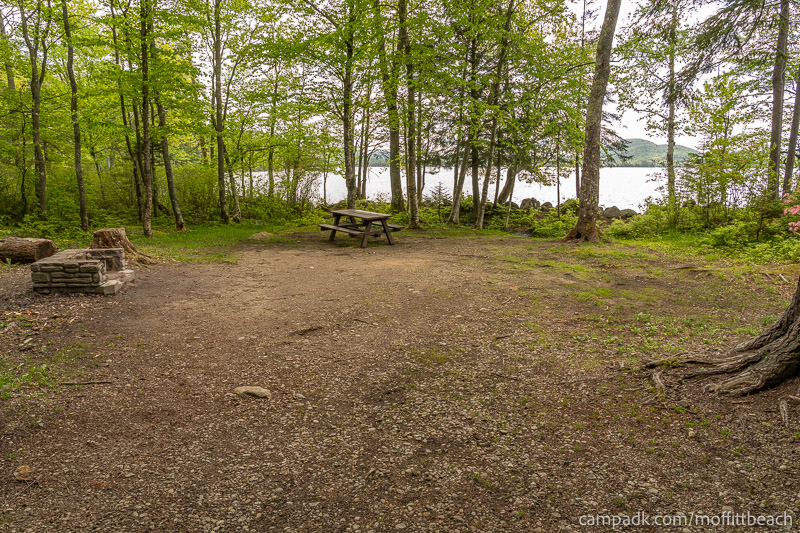 Campsite Photo of Site 118 at Moffitt Beach Campground, New York - Looking at Site from Part Way In