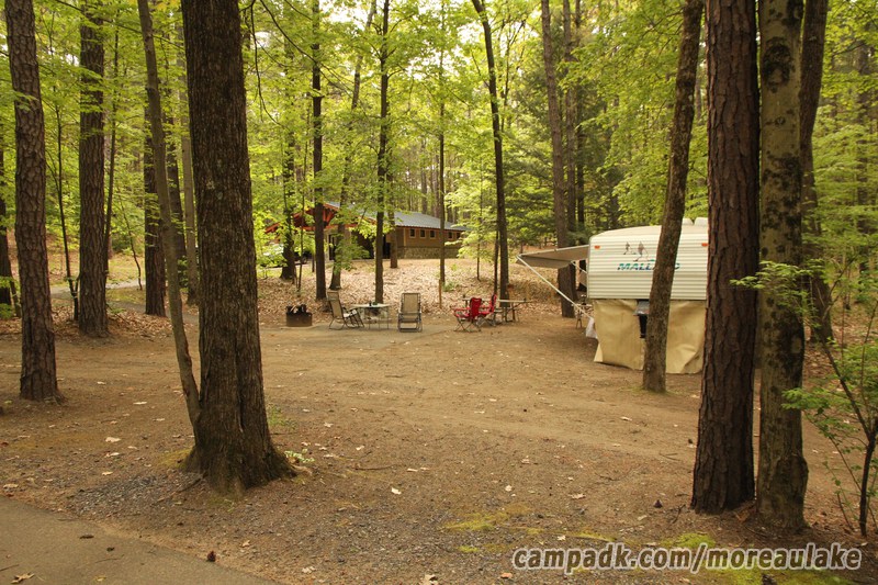 Campsite Photo of Site 28 at Moreau Lake State Park, New York - Looking at Site from Road