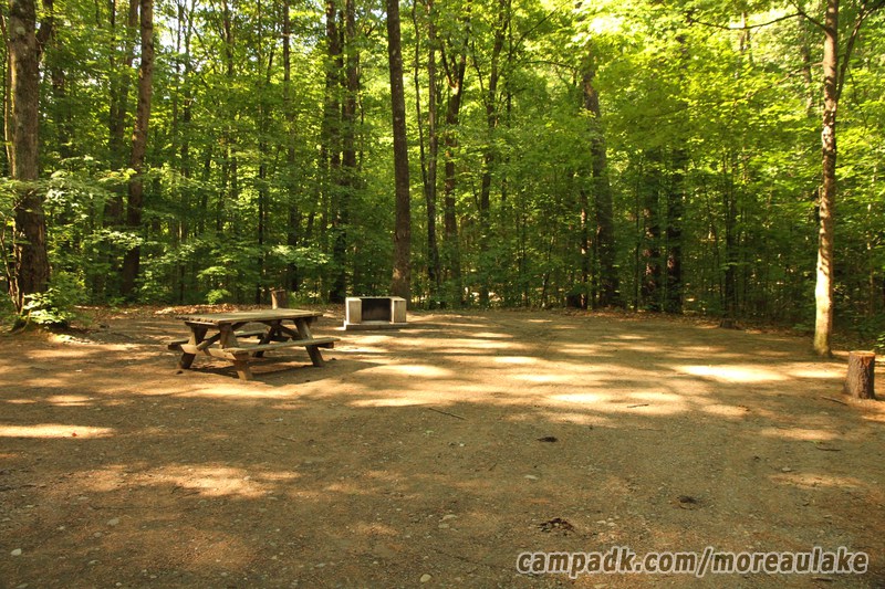 Campsite Photo of Site 83 at Moreau Lake State Park, New York - Looking at Site from Part Way In
