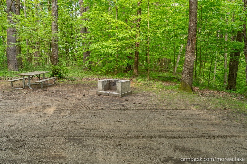 Campsite Photo of Site 83 at Moreau Lake State Park, New York - Cross Site View