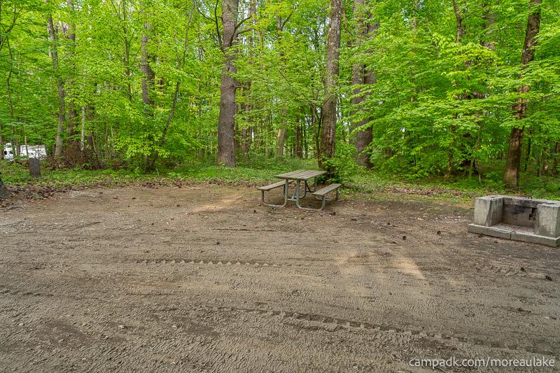 Campsite Photo of Site 83 at Moreau Lake State Park, New York - Cross Site View