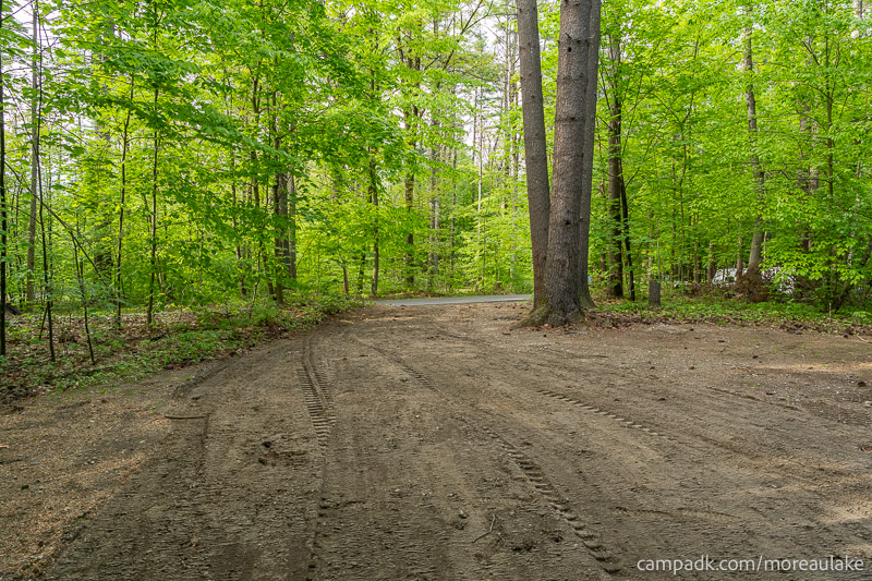 Campsite Photo of Site 83 at Moreau Lake State Park, New York - Looking Back Towards Road