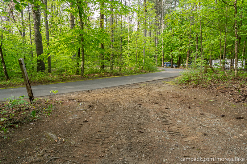 Campsite Photo of Site 83 at Moreau Lake State Park, New York - Looking Back Towards Road