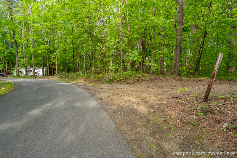 Campsite Photo of Site 83 at Moreau Lake State Park, New York - View Down Road from Campsite