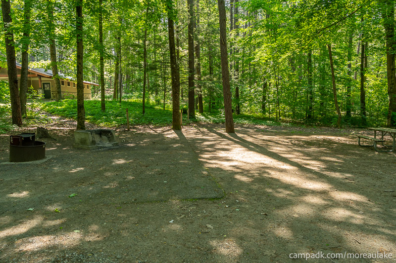 Campsite Photo of Site 28 at Moreau Lake State Park, New York - Looking at Site from Part Way In