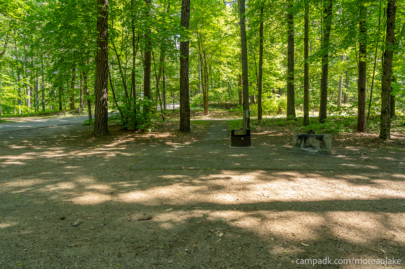 Campsite Photo of Site 28 at Moreau Lake State Park, New York - Cross Site View