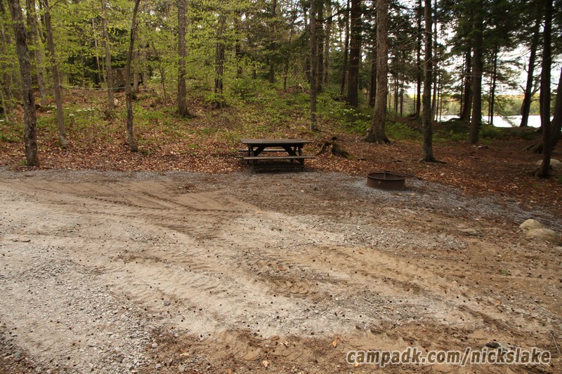 Campsite Photo of Site 70 at Nicks Lake Campground, New York - Cross Site View
