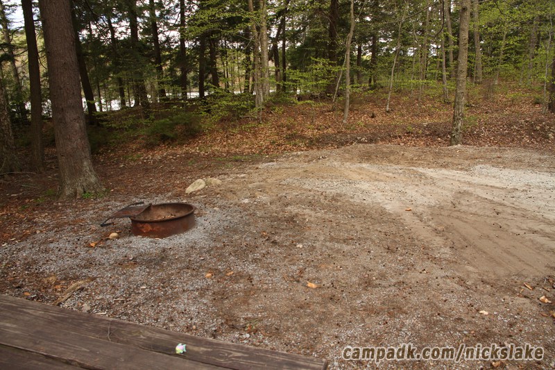Campsite Photo of Site 70 at Nicks Lake Campground, New York - Cross Site View