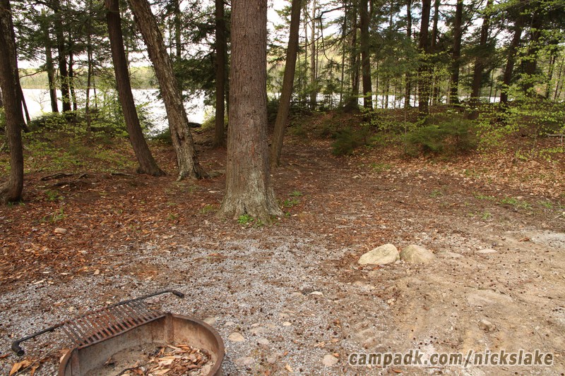 Campsite Photo of Site 70 at Nicks Lake Campground, New York - Fireplace View