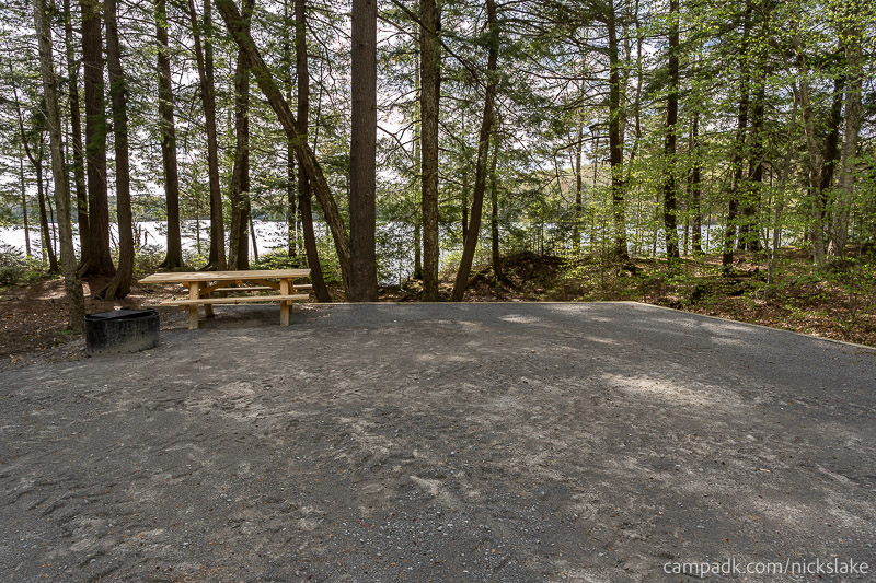 Campsite Photo of Site 70 at Nicks Lake Campground, New York - Looking at Site from Part Way In