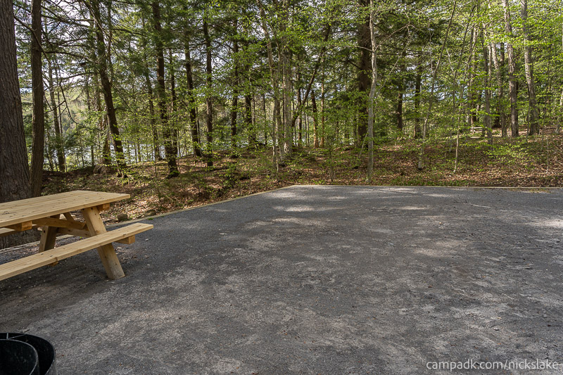 Campsite Photo of Site 70 at Nicks Lake Campground, New York - Cross Site View